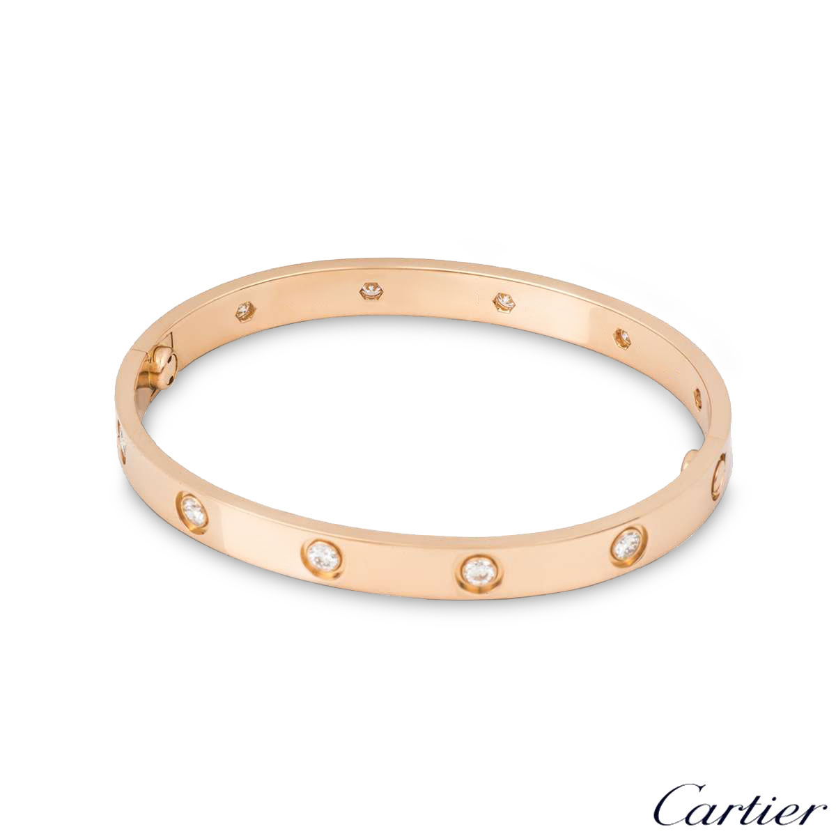 Cartier Love Bracelet 18k Pink Gold with 10 Diamonds B6040617